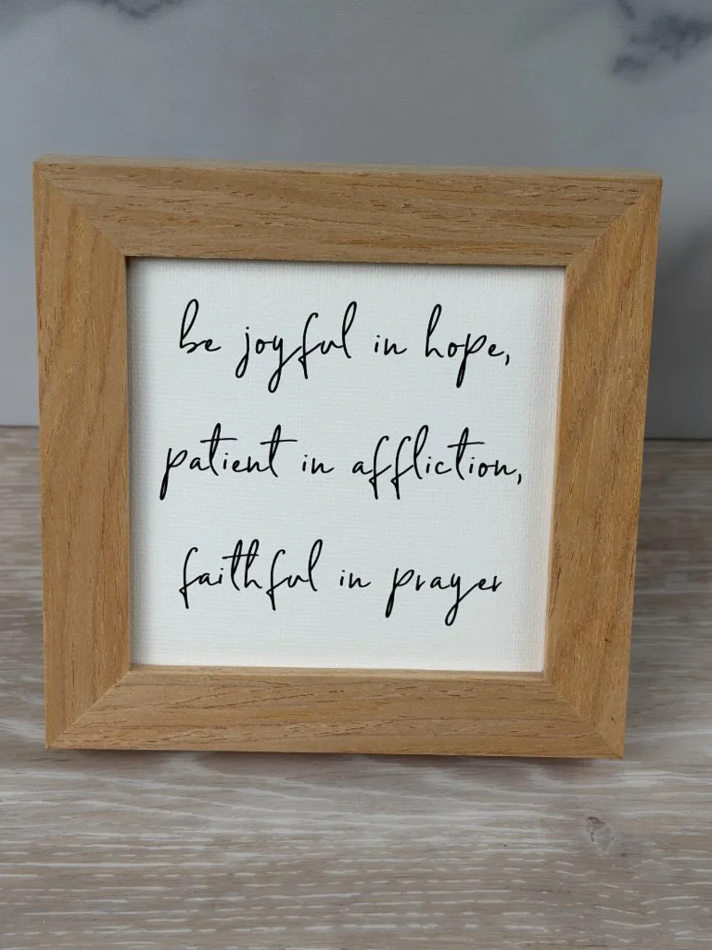 Be Joyful In Hope Mini Framed Canvas Art 4x4 Natural Rustic Tiered Tray Shelf